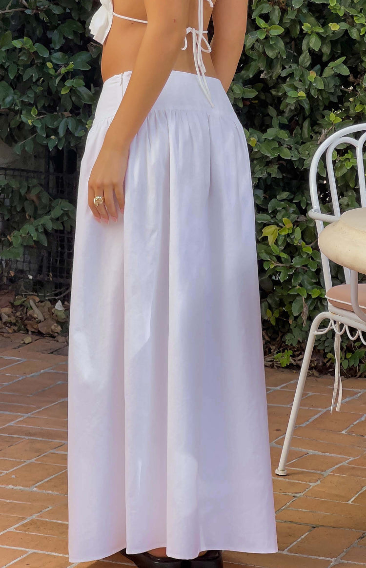 Jordy White Side Tie Maxi Skirt — 8
