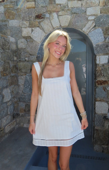 Jenny White Lace Trim Mini Dress — 1