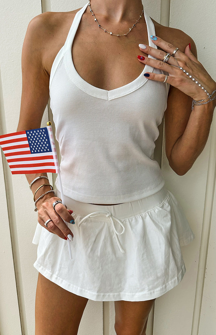 Dulcie White Micro Skort — 7