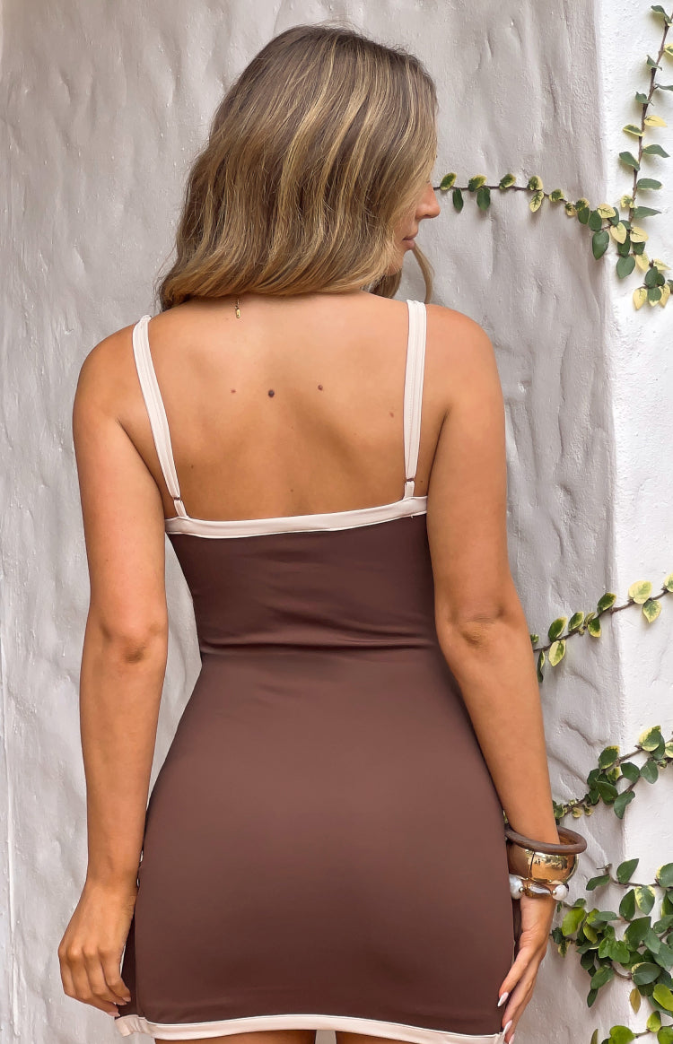 Tora Chocolate Wrap Tie Mini Dress — 6