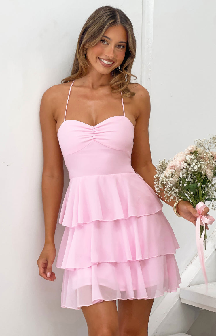 Georgie Pink Ruffle Mini Dress — 10