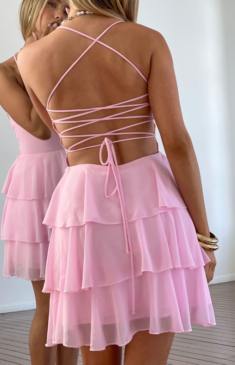 Georgie Pink Ruffle Mini Dress — 6