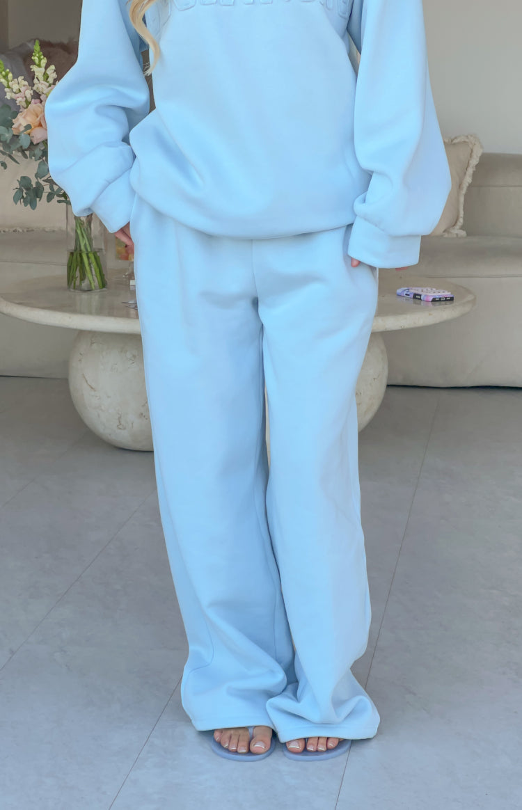Pip Blue Mid Rise Slouch Fit Trackpants — 1