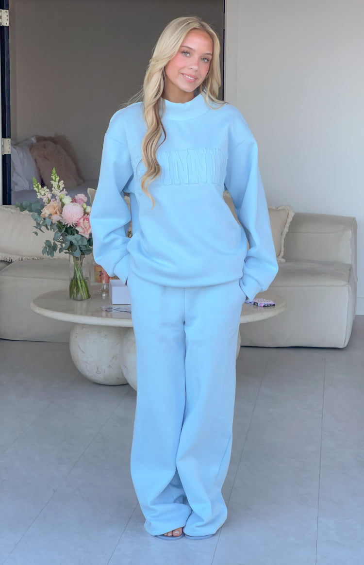 Pip Blue Mid Rise Slouch Fit Trackpants — 3