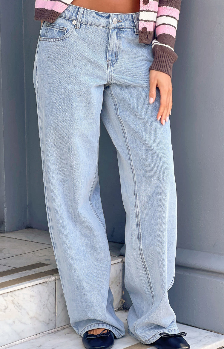 Carrie Light Wash Low Rise Jeans — 1