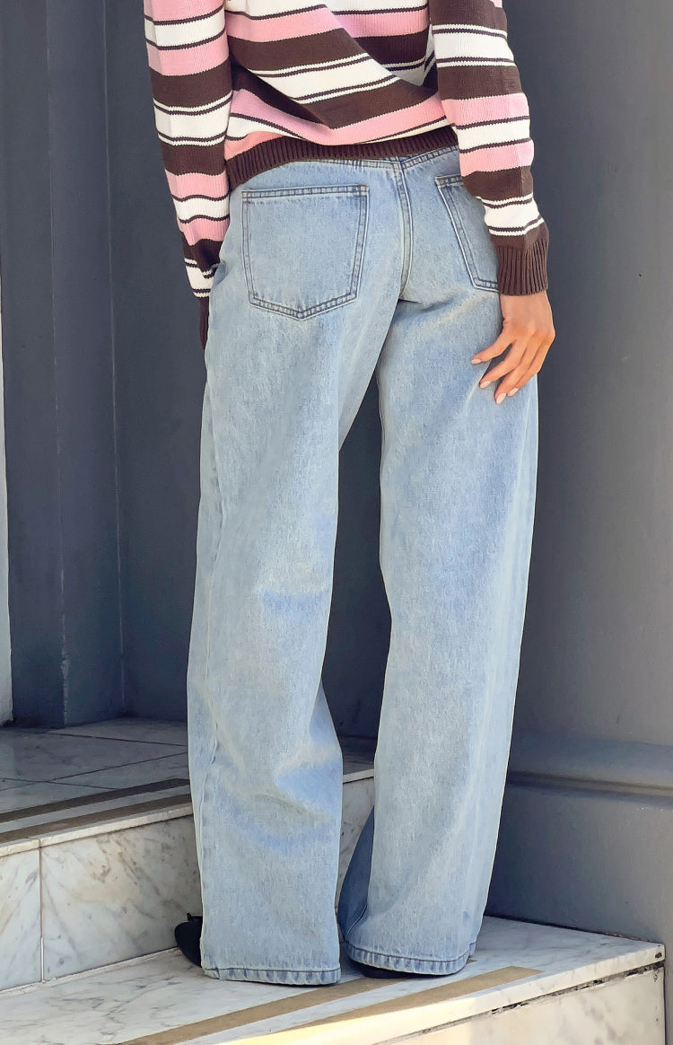 Carrie Light Wash Low Rise Jeans — 4