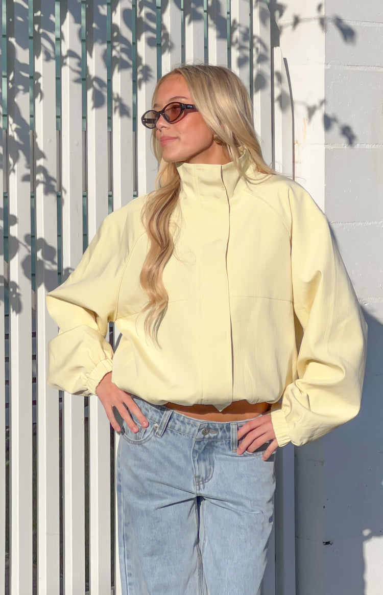 Enya Yellow Funnel Neck Sports Jacket — 1