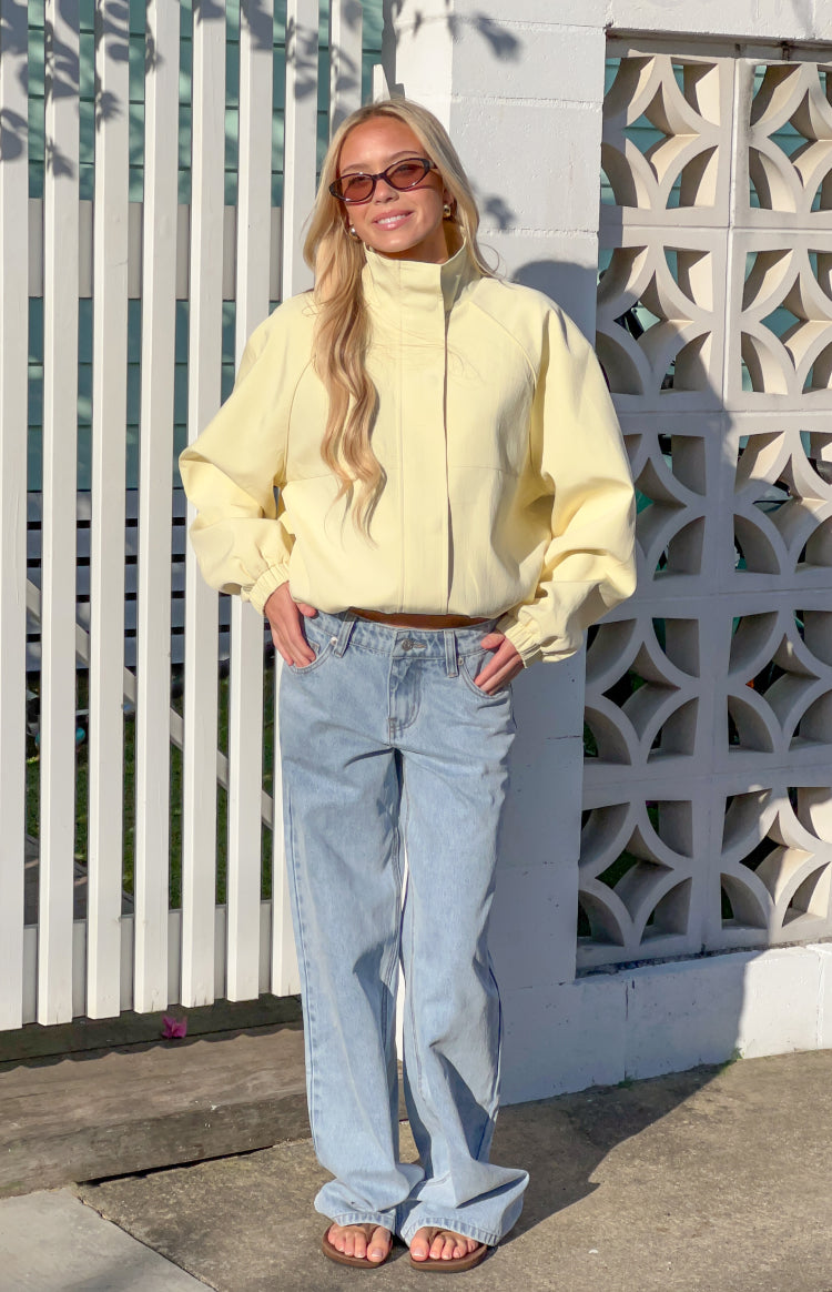 Enya Yellow Funnel Neck Sports Jacket — 1