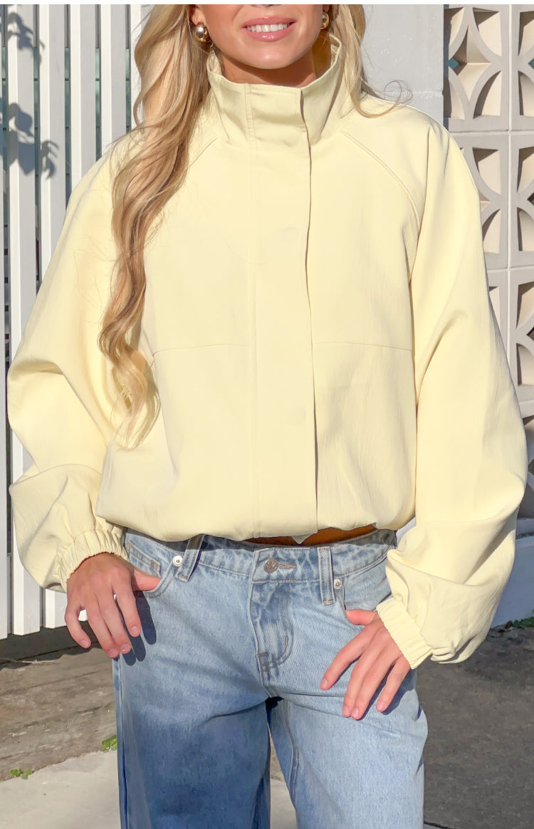 Enya Yellow Funnel Neck Sports Jacket — 3