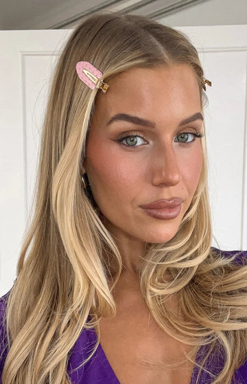 Juno Pink Polka Dot 4 Pack Non Crease Hair Clips — 1