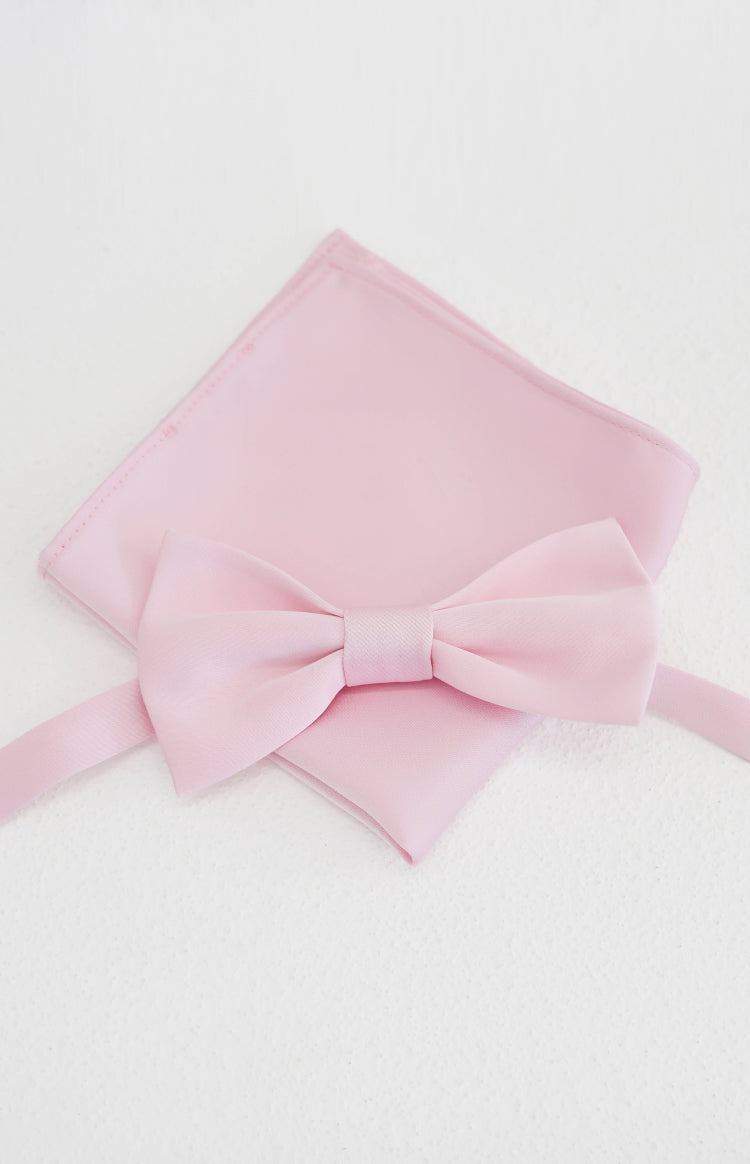 Abel Pink Bow Tie And Pocket Square Set — 4