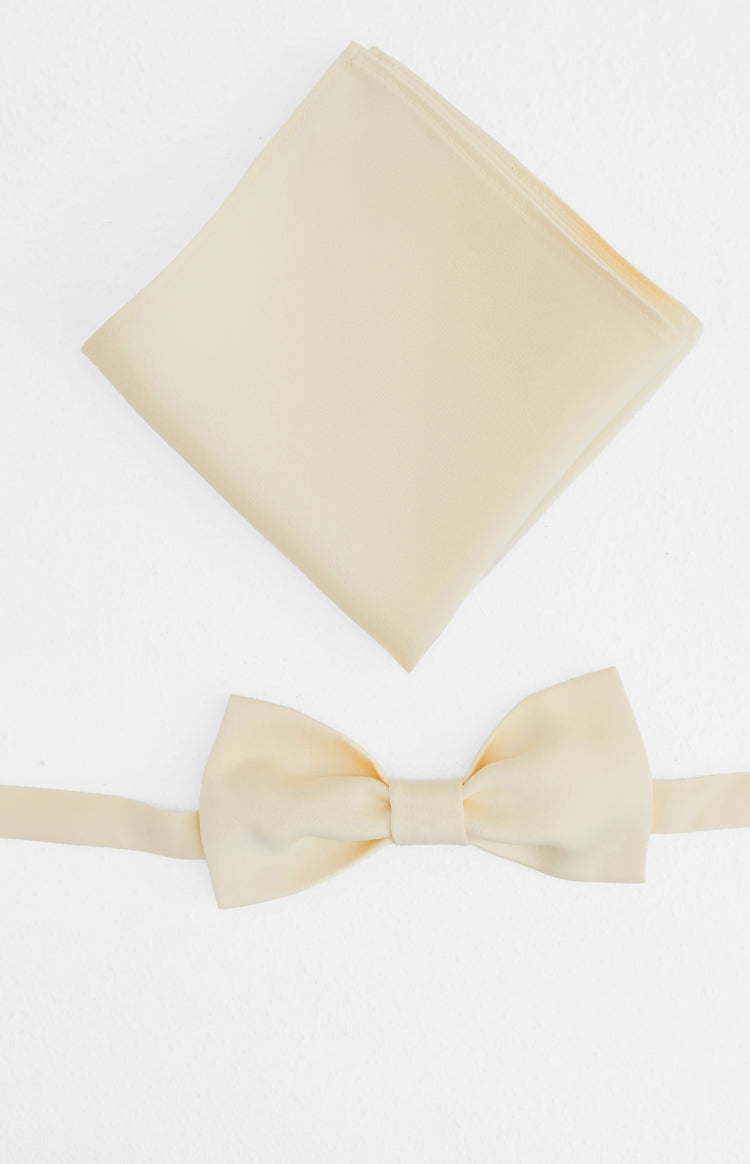 Abel Yellow Bow Tie And Pocket Square Set — 3