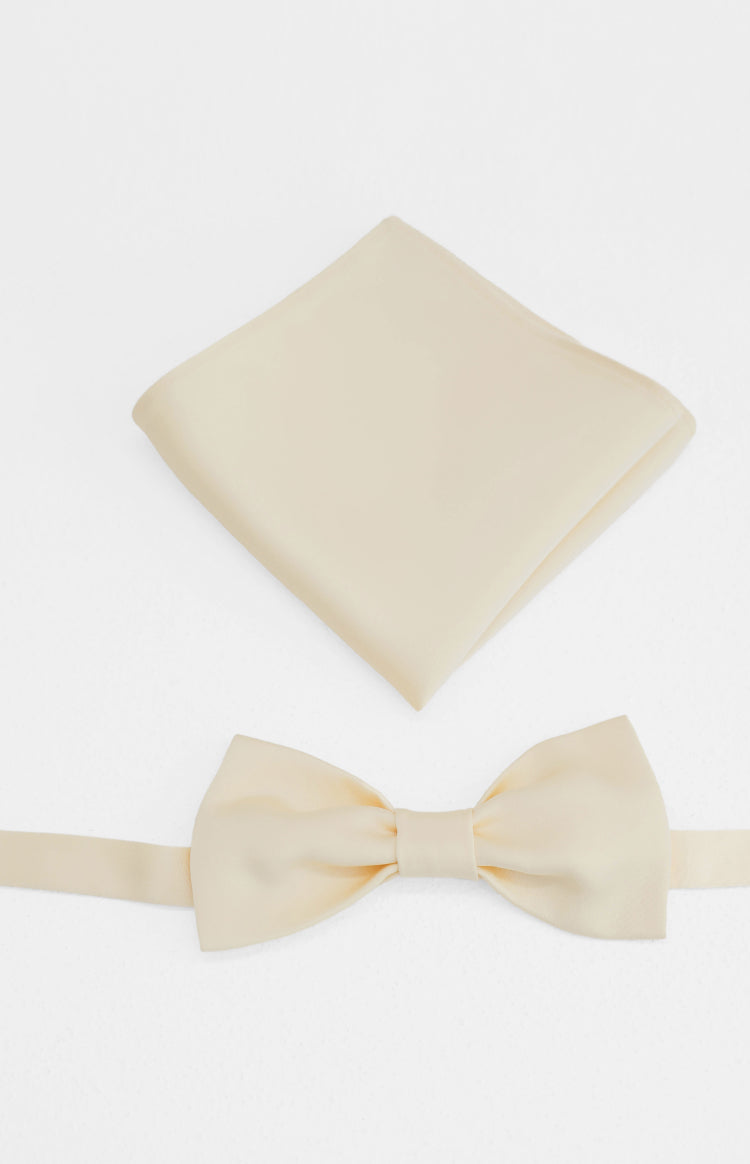 Abel Yellow Bow Tie And Pocket Square Set — 4