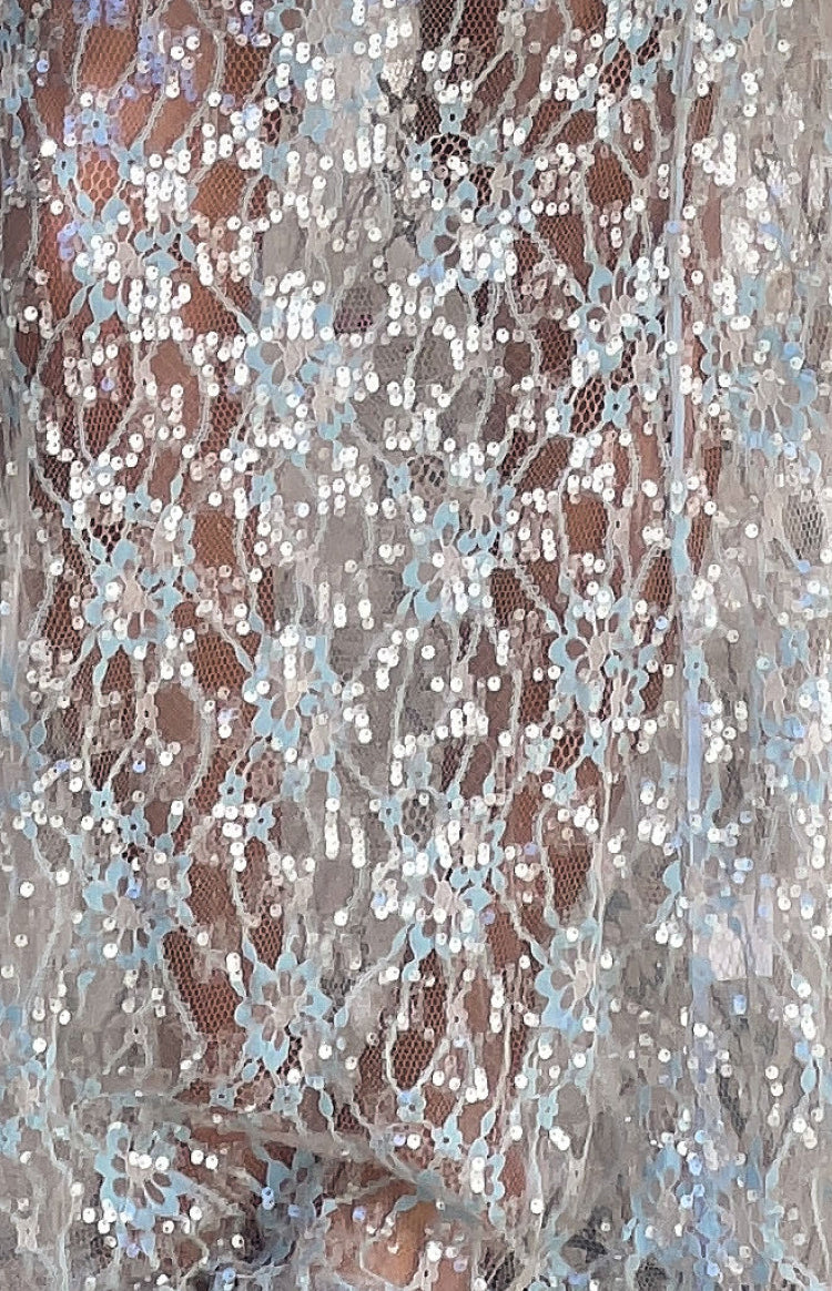 Sabella Blue Lace Sequin Maxi Skirt — 6