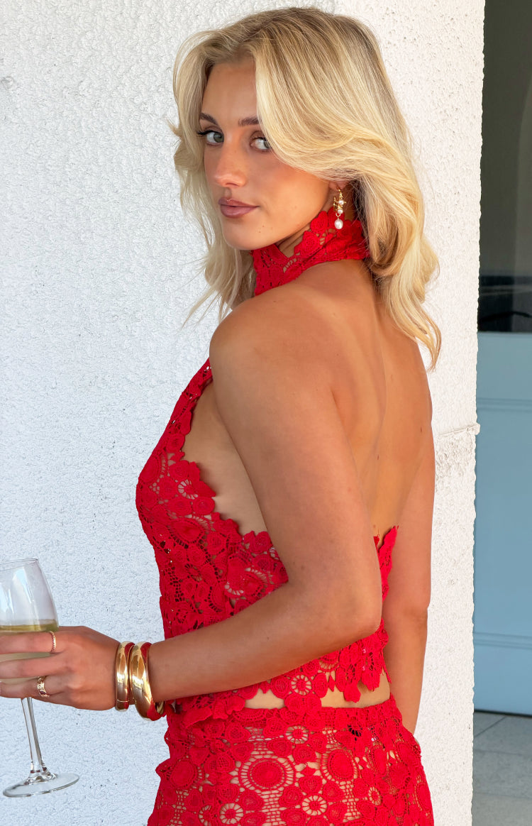 Lioness Trophy Rouge Crochet Halter Top — 5