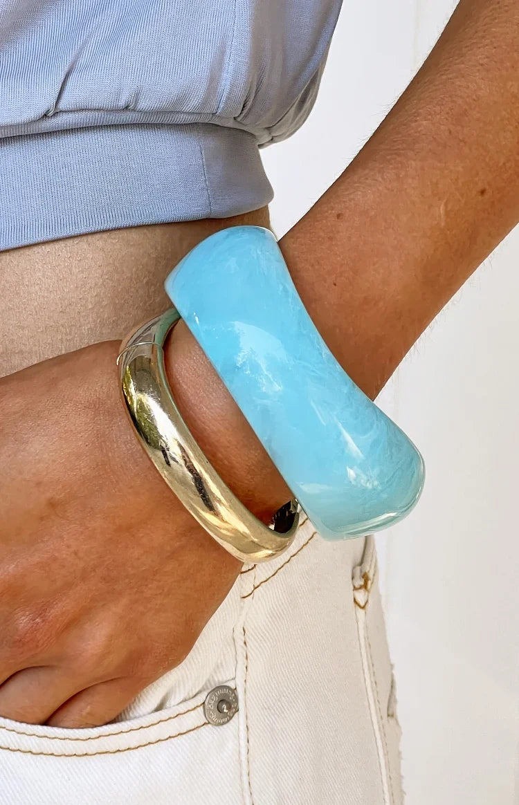 Bernie Aqua Resin Bangle — 1