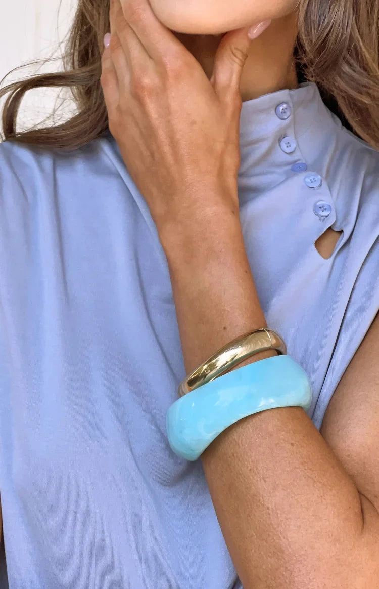 Bernie Aqua Resin Bangle — 1