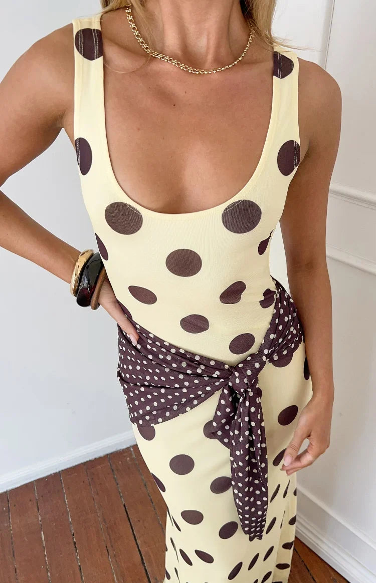 Kela Yellow Polka Dot Maxi Dress — 1