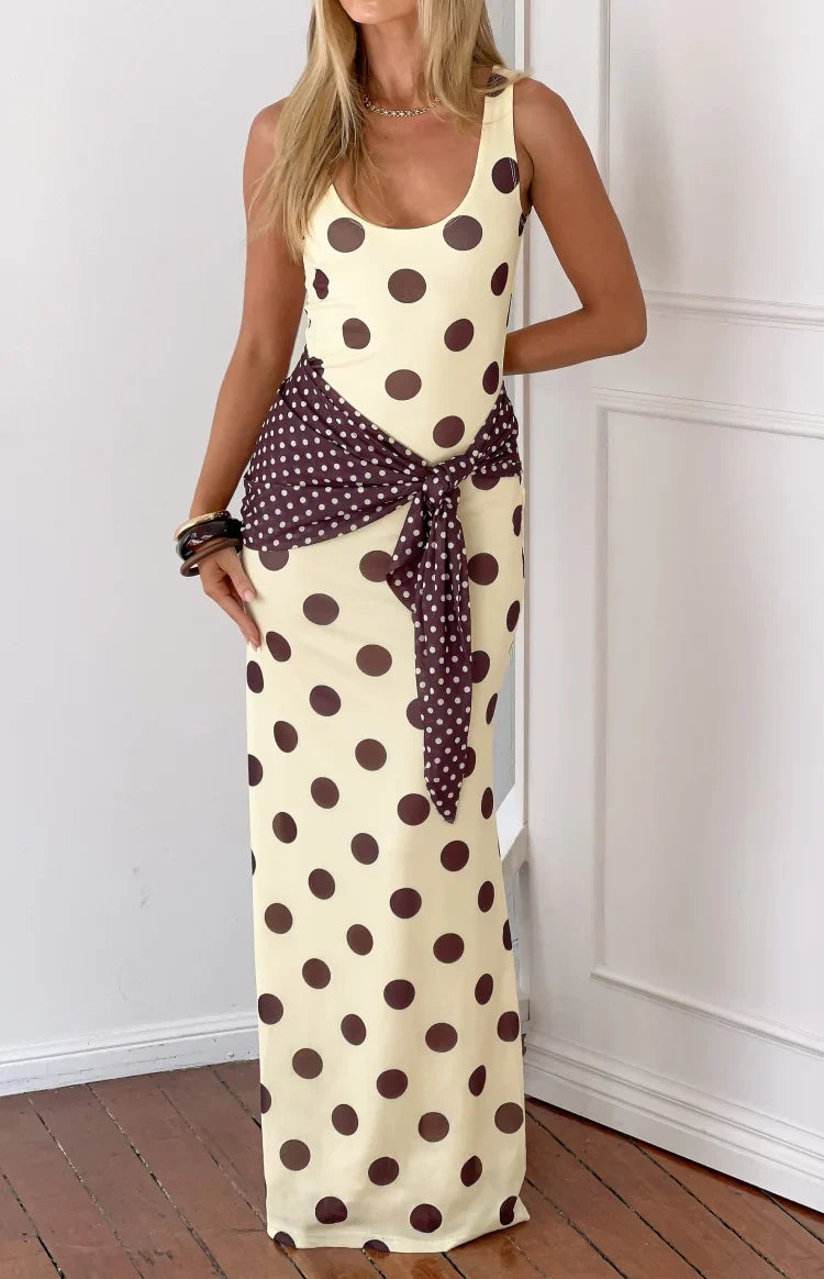 Kela Yellow Polka Dot Maxi Dress — 3