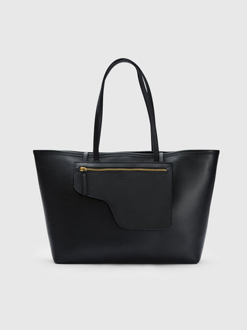 ATP Atelier Eraclea Large Grained Leather Tote - Black