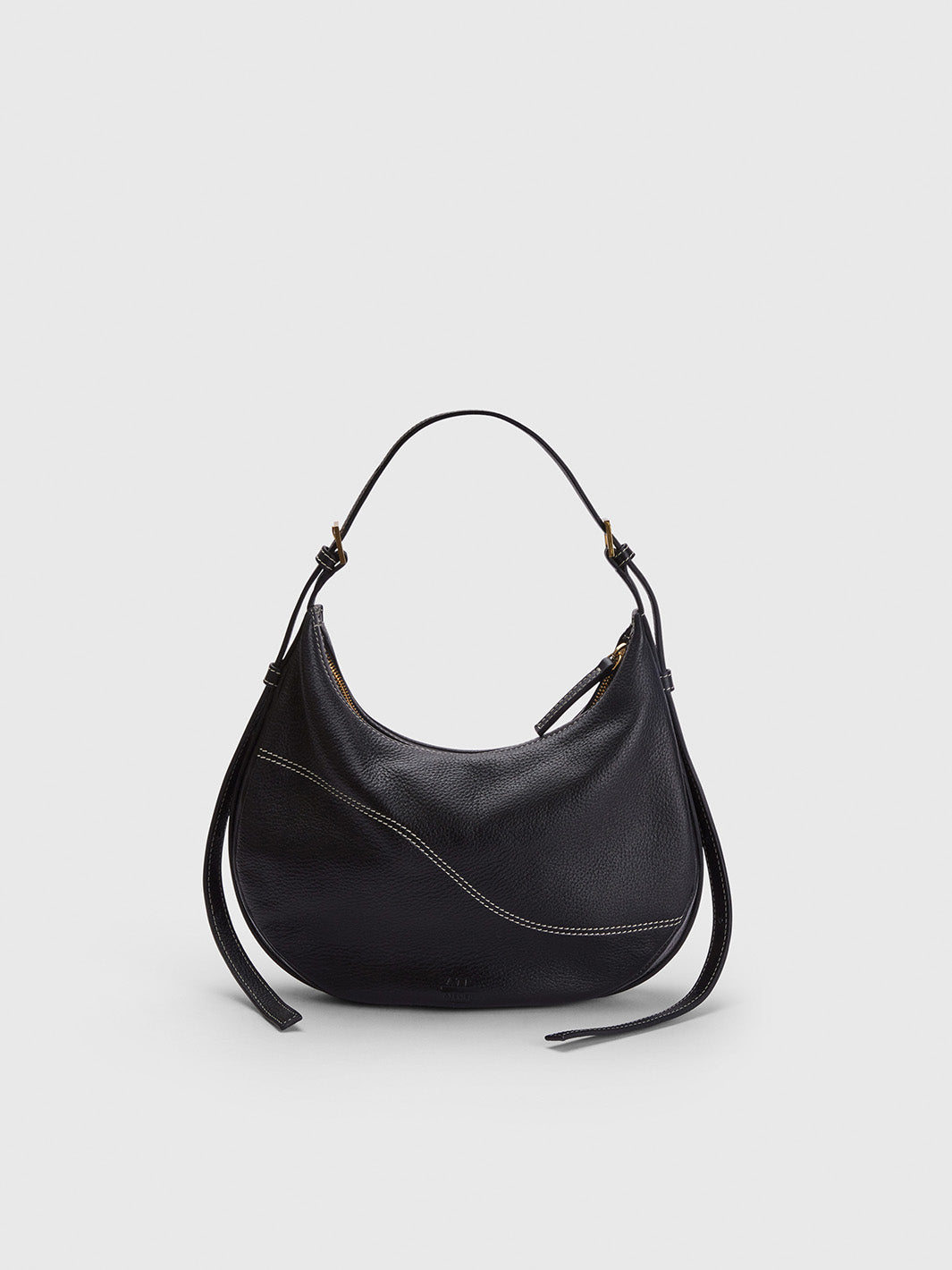 ATP Atelier Liveri Small Grained Leather Hobo Bag - Black