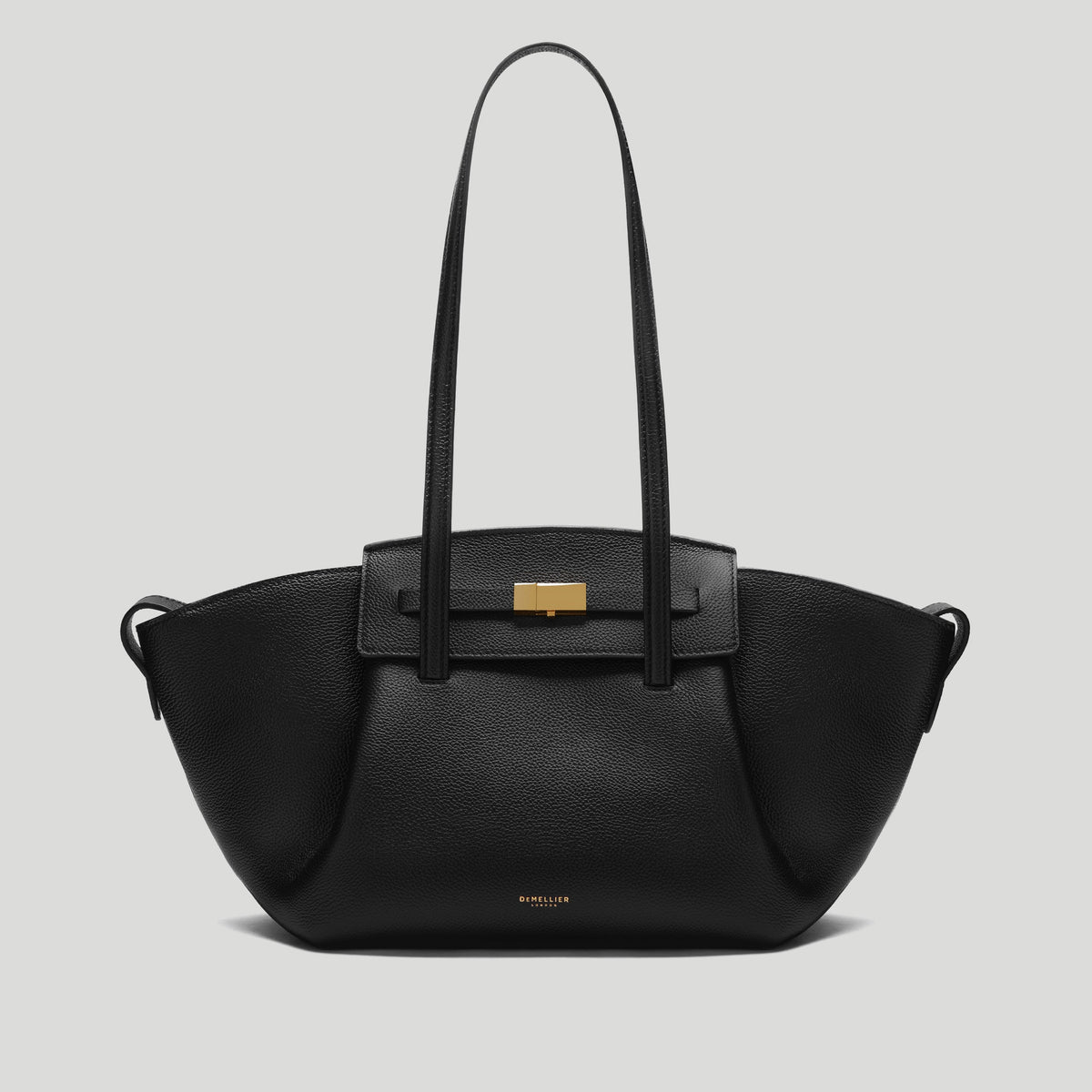 DeMellier The Midi Brooklyn Small-Grain Leather Shoulder Bag - Black