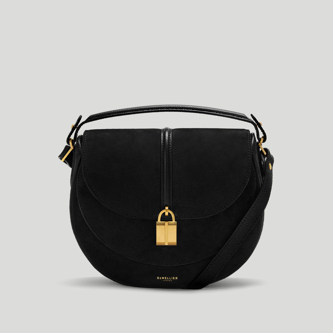DeMellier The Siena Saddle Suede Crossbody Bag - Black