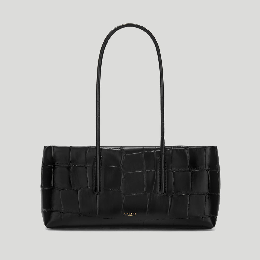 DeMellier The Stockholm Shoulder Croc-Embossed Leather Bag - Black