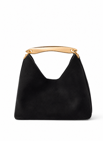 Elleme Boomerang Suede Top-Handle Bag - Black
