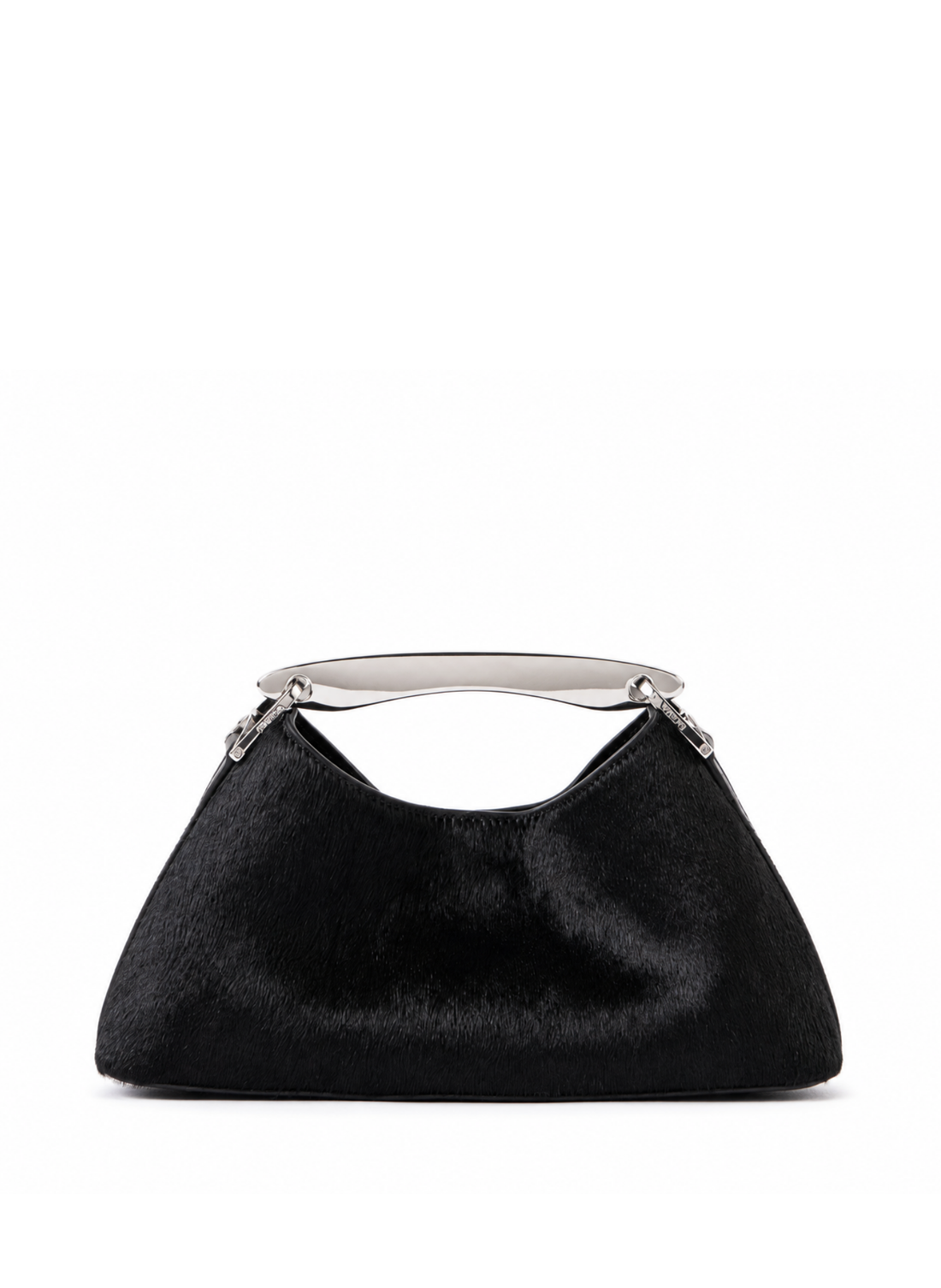 Elleme Mini Boomerang Calf Leather Shoulder Bag - Black / Silver