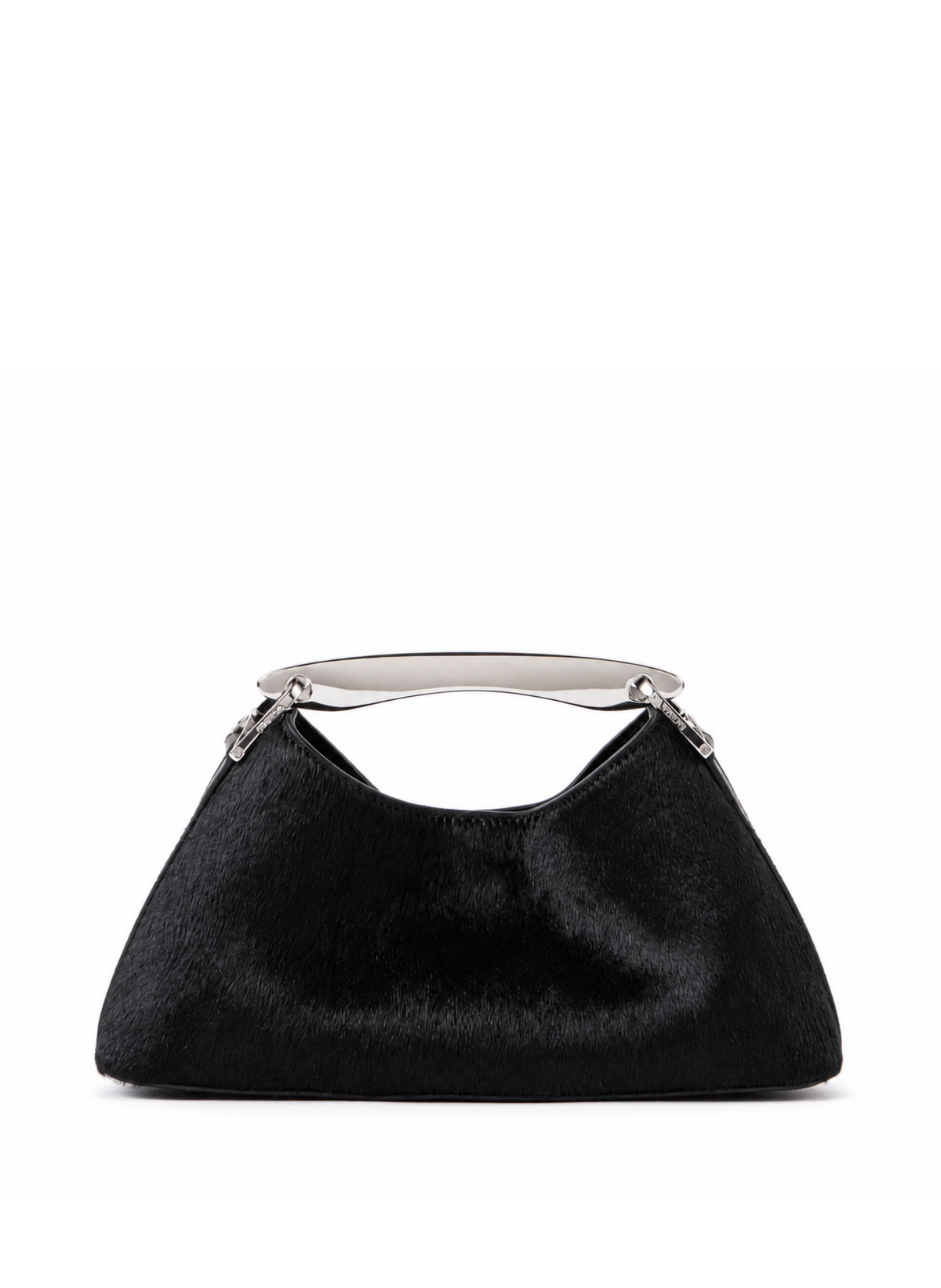 Elleme Mini Boomerang Calf Leather Shoulder Bag - Black / Silver