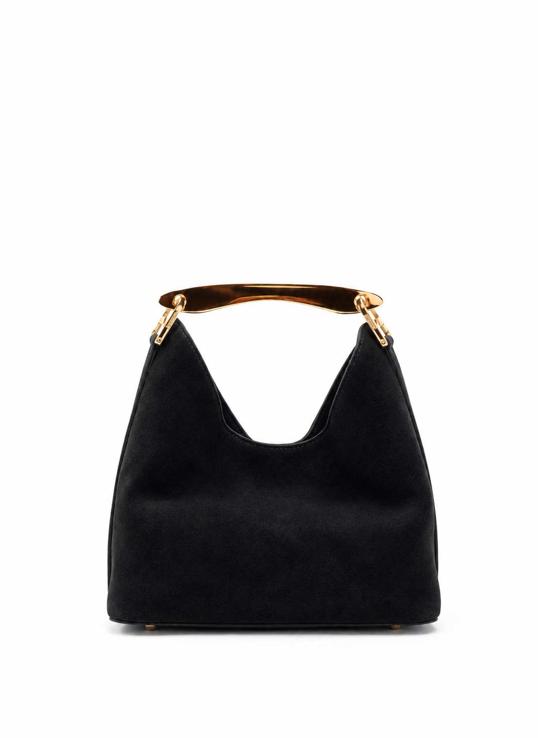 Elleme Small Boomerang Suede Crossbody Bag - Black / Gold