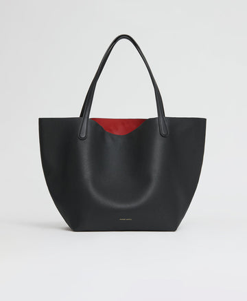 Mansur Gavriel Everyday Soft Tote in Italian calf leather - Black/Flamma