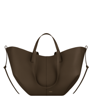 Polène Cyme Textured Calf Leather Tote Bag - Candied Chestnut