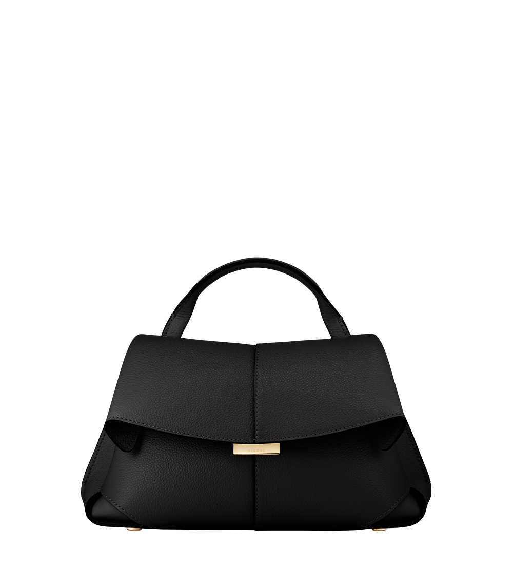 Polène Mokki Mini Calf Leather Crossbody Bag - Black