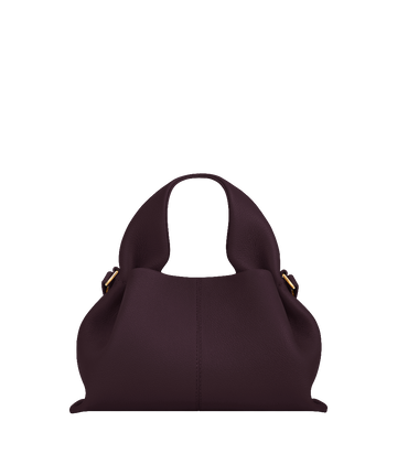 Polène Numéro Neuf Mini Textured Calf Leather Top Handle Bag - Plum