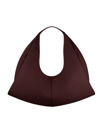 Polène Shuldo Textured Calf Leather Shoulder Bag - Black Cherry