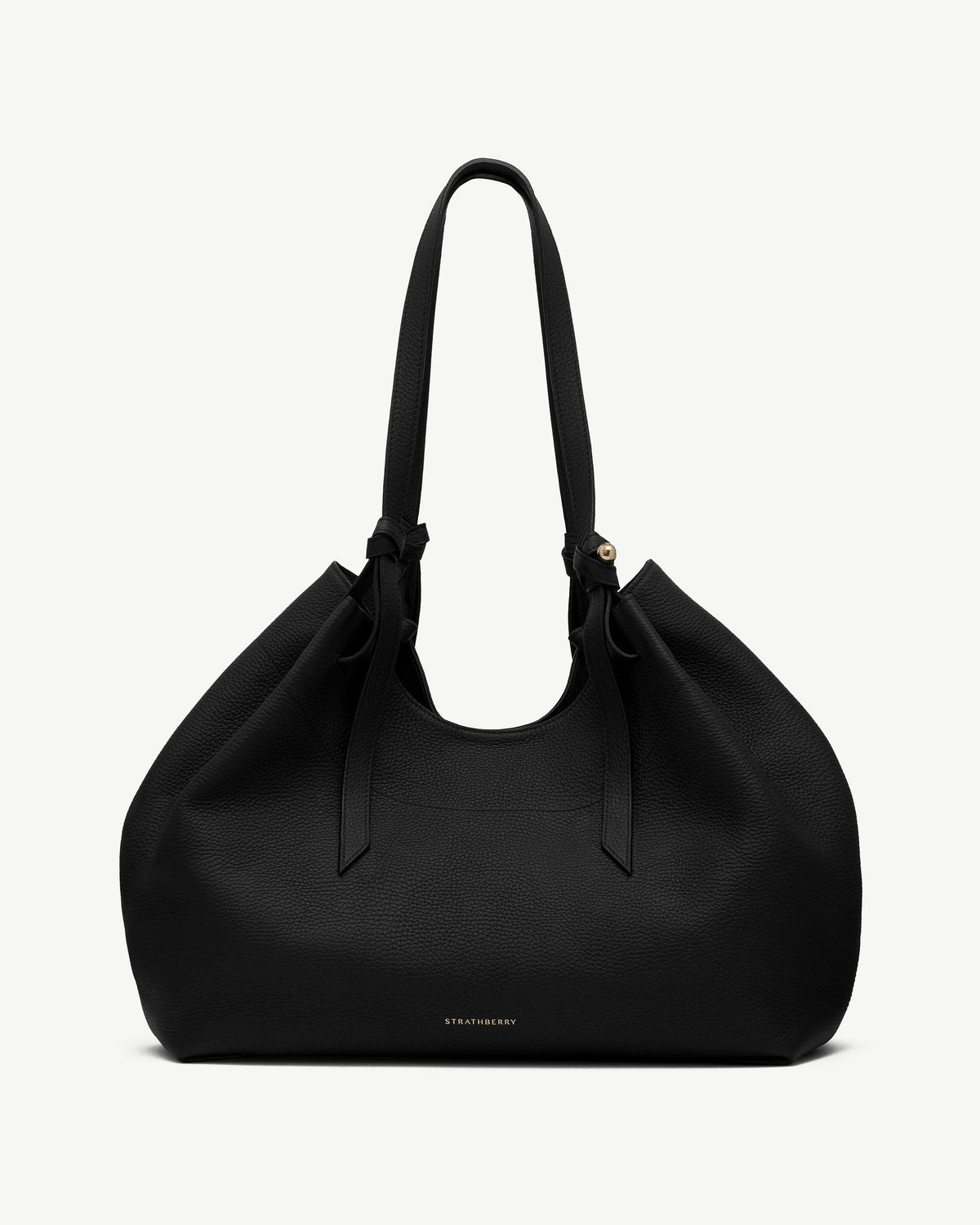 Strathberry Barra Tote Grained Calf Leather Bag - Black