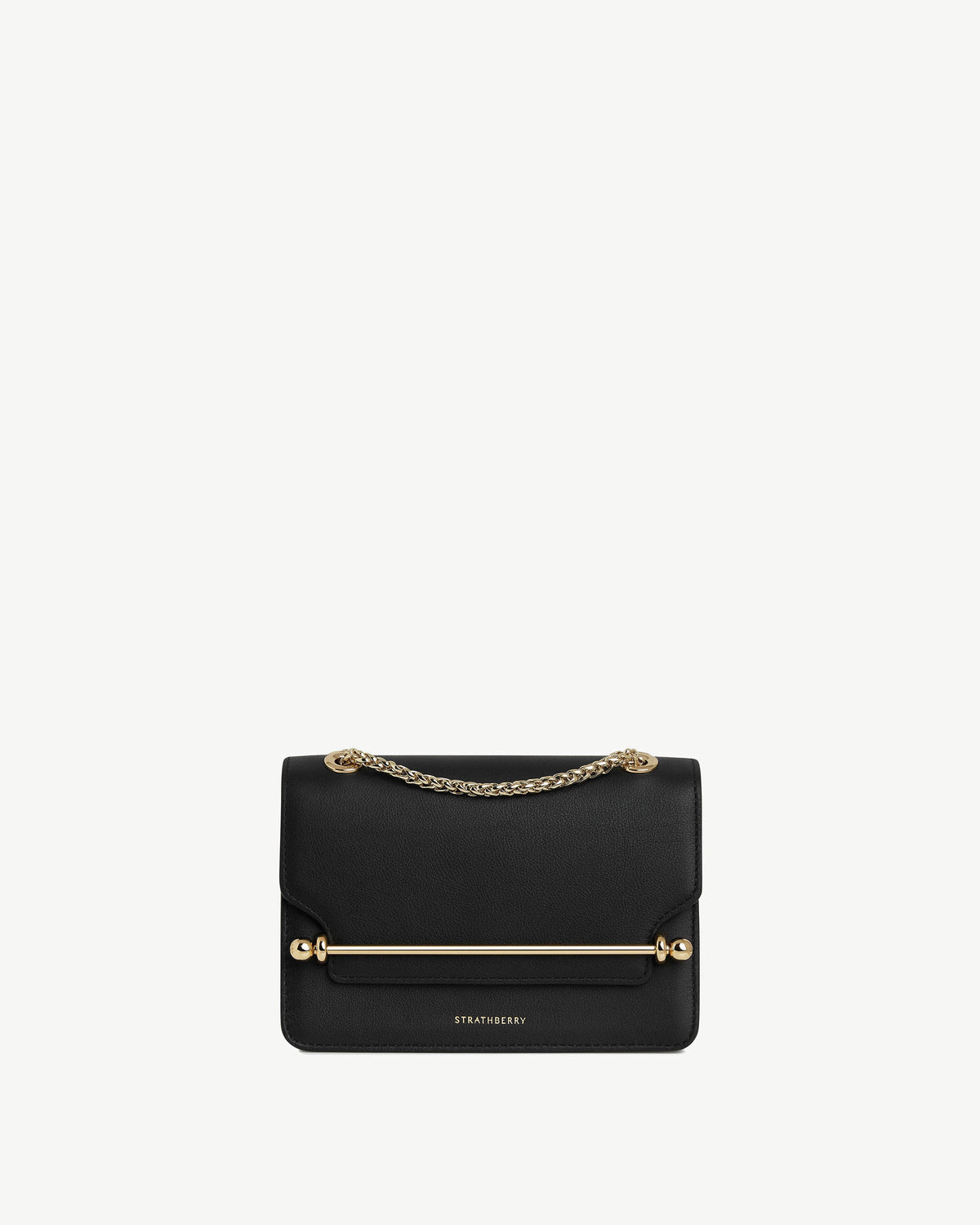 Strathberry East/West Mini Smooth Calf Leather Crossbody Bag - Black