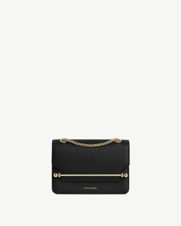 Strathberry East/West Mini Smooth Calf Leather Crossbody Bag - Black