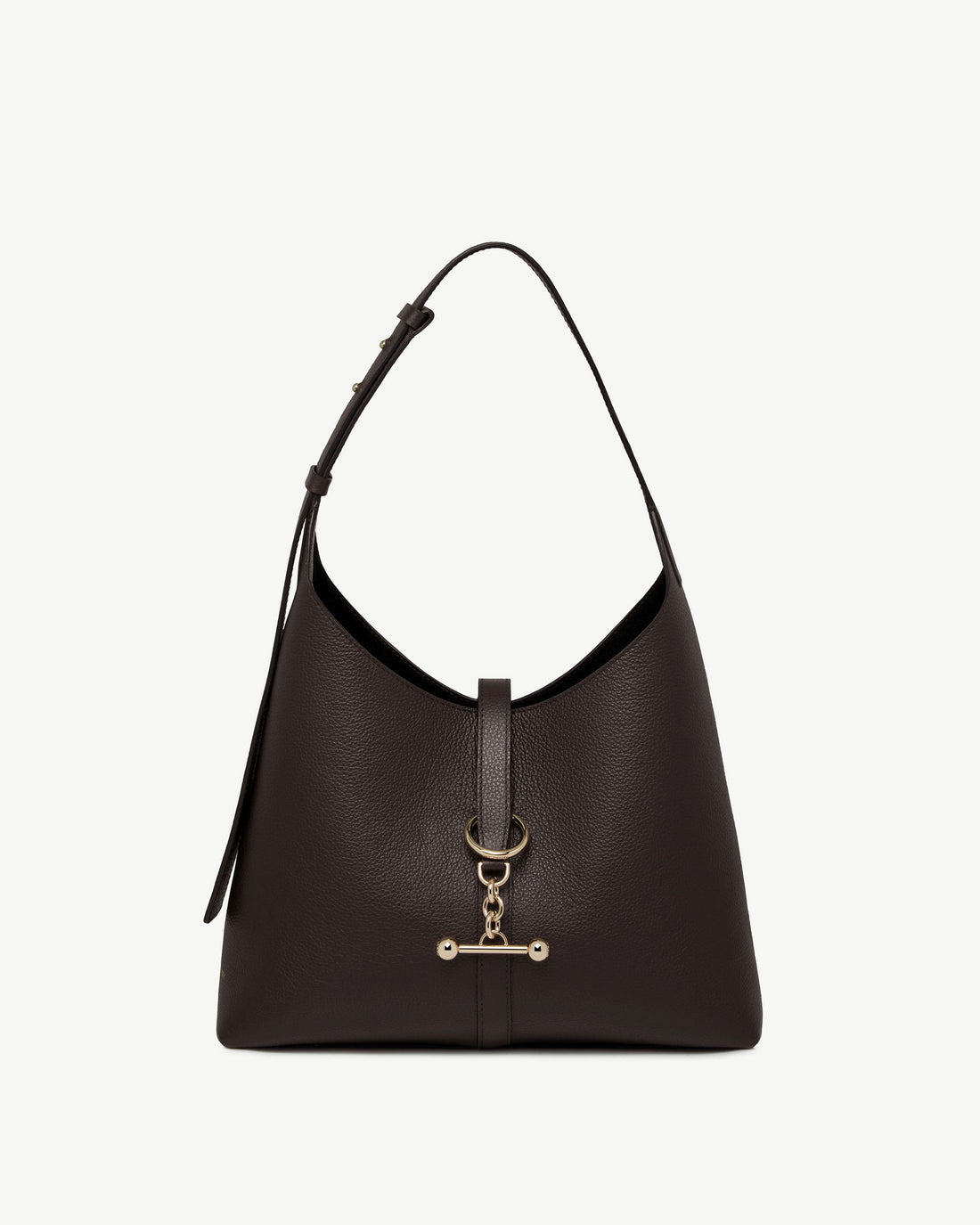 Strathberry Kite Hobo Grained Calf Leather Bag - Espresso