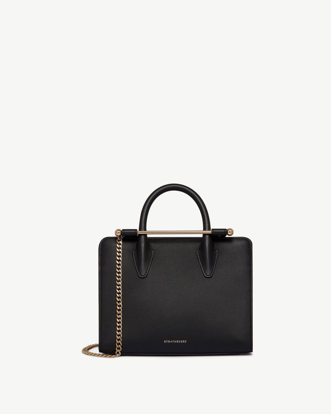 Strathberry Mini Tote Smooth Calf Leather Crossbody Bag - Black