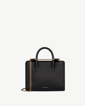 Strathberry Mini Tote Smooth Calf Leather Crossbody Bag - Black