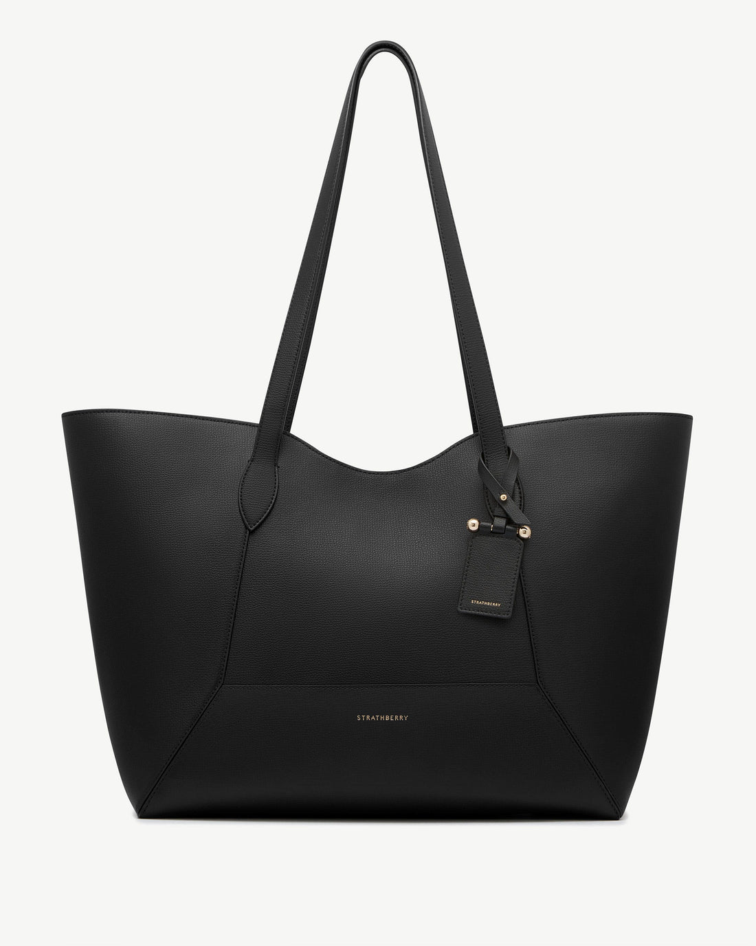 Strathberry Mosaic Cabas Grained Calf Leather Tote Bag - Black