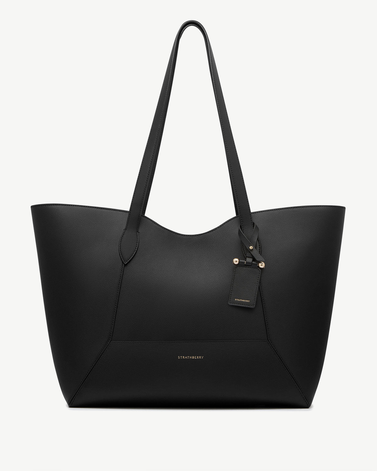 Strathberry Mosaic Cabas Grained Calf Leather Tote Bag - Black