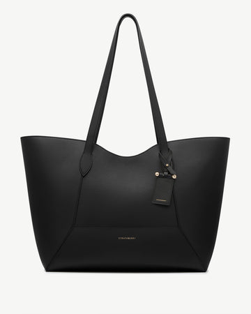 Strathberry Mosaic Cabas Grained Calf Leather Tote Bag - Black