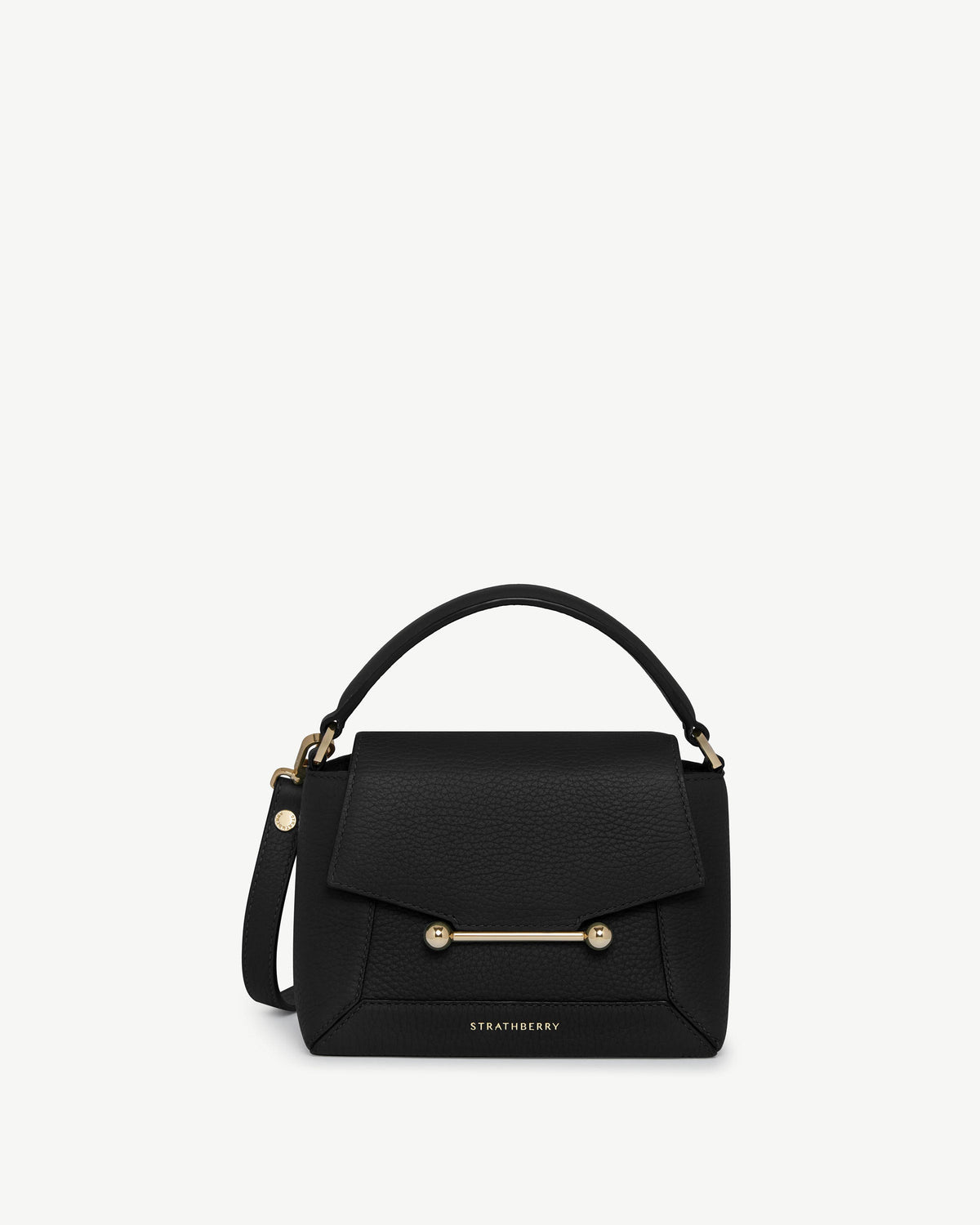Strathberry Mosaic Nano Grained Calf Leather Crossbody Bag - Black