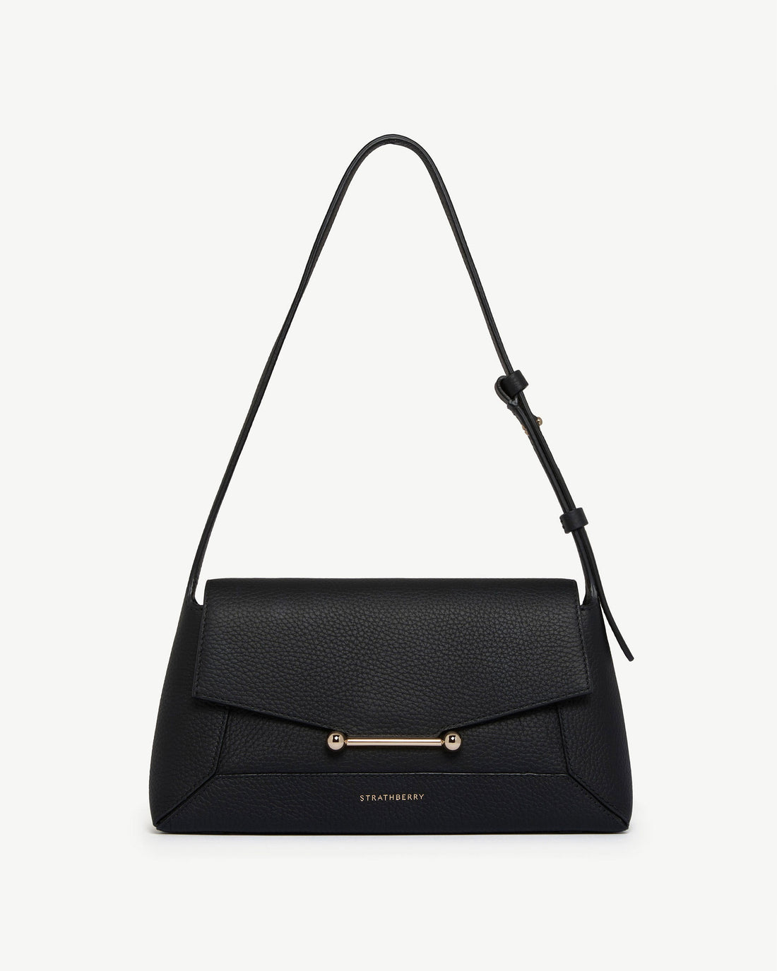 Strathberry Mosaic Shoulder Grained Calf Leather Bag - Black