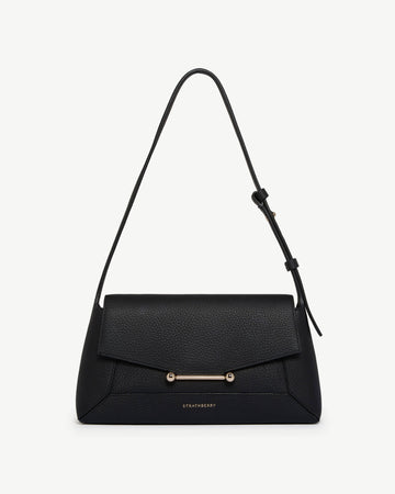 Strathberry Mosaic Shoulder Grained Calf Leather Bag - Black