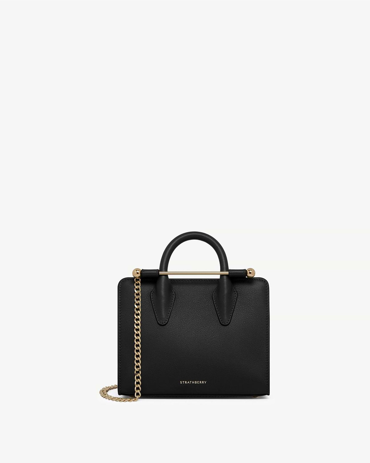 Strathberry Nano Tote Smooth Calf Leather Crossbody Bag - Black